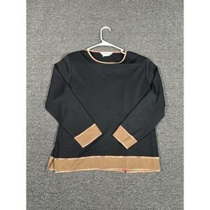 Exclusively Misook Sweater Women's Large Black Preppy Designer‎ Pullover Casual